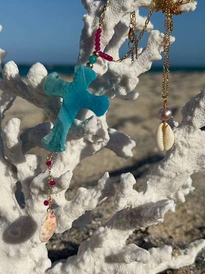 The "Isla" Cross Lariat Necklace