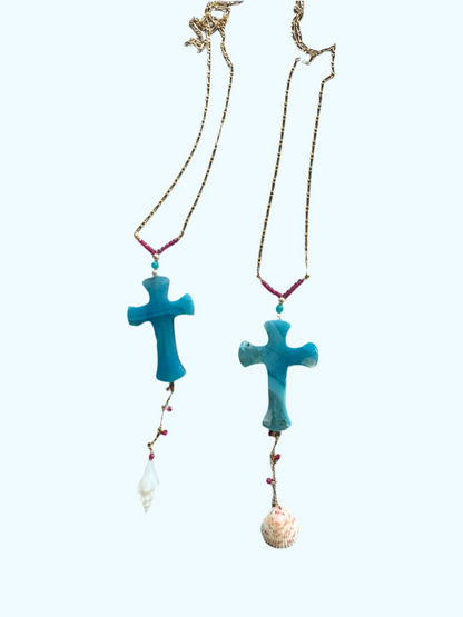 The "Isla" Cross Lariat Necklace
