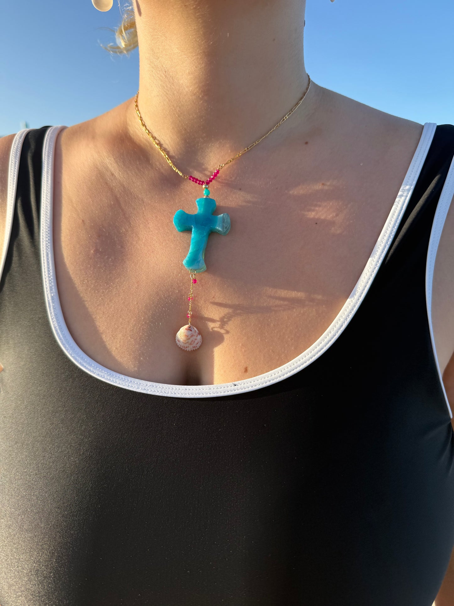 The "Isla" Cross Lariat Necklace