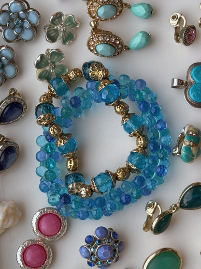 "Caribbean Blue" Vintage Bracelet Set