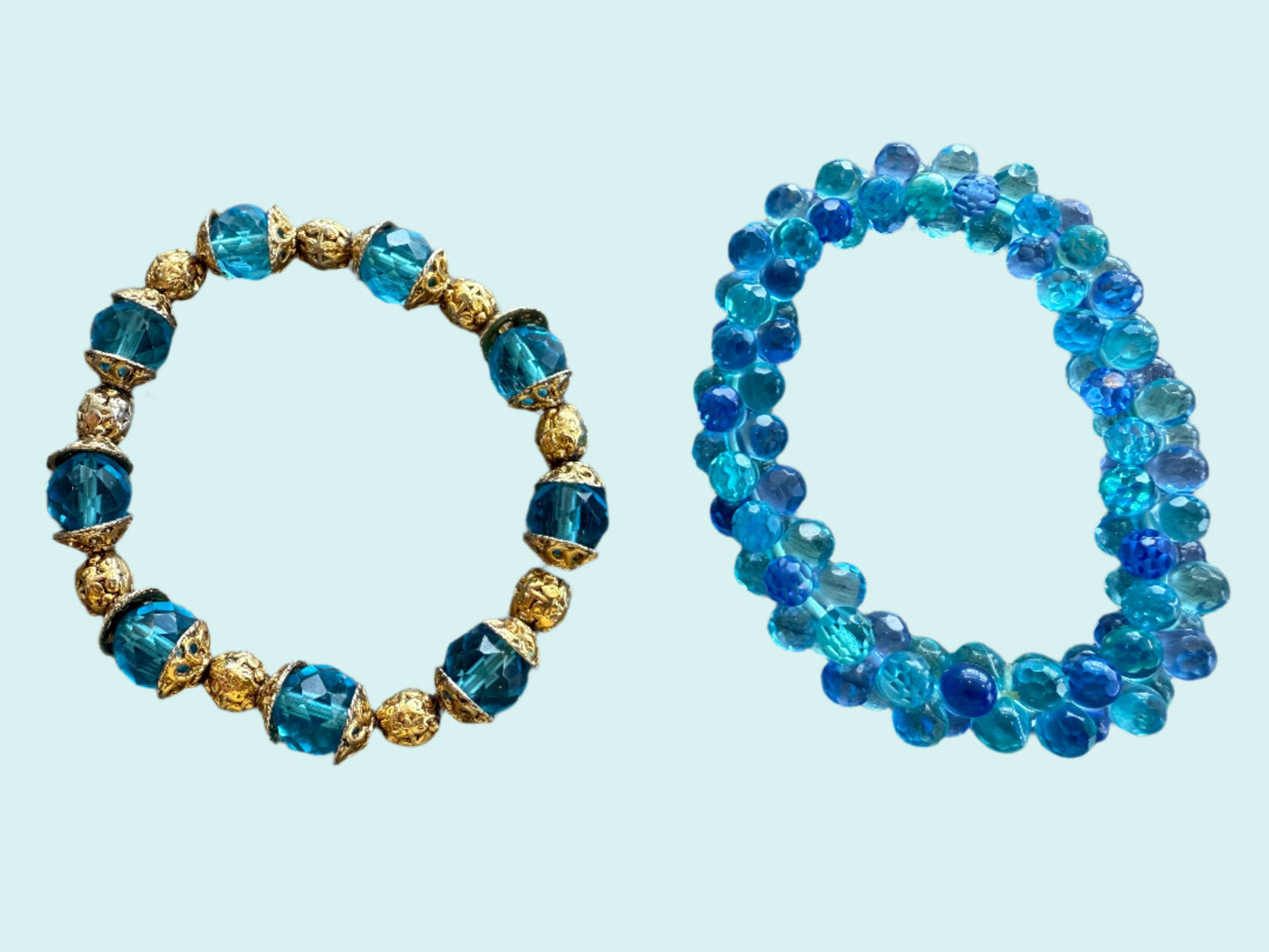 "Caribbean Blue" Vintage Bracelet Set